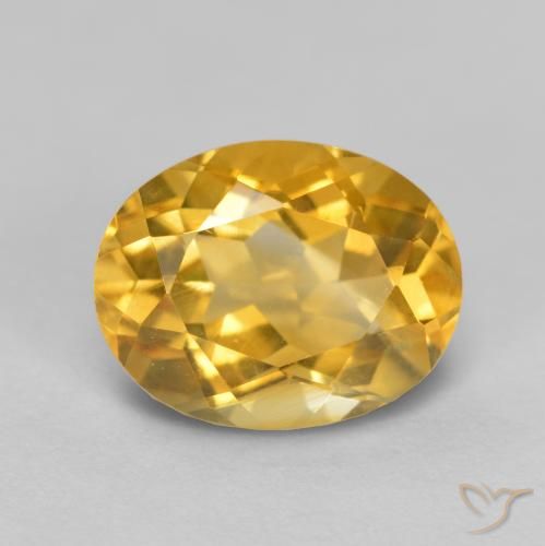 1.86ct 天然 ミディアムダークゴールデン シトリン, 楕円形, VS