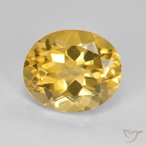 4.80ct 天然 ミディアムゴールデン シトリン, 楕円形, VVS-VS