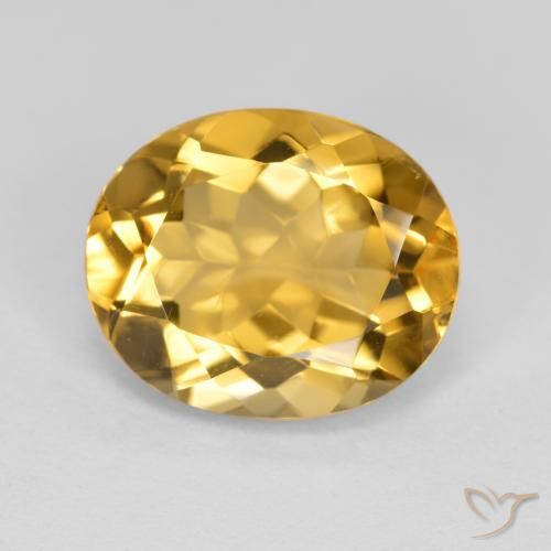 4.44ct 天然 ゴールドオレンジ シトリン, 楕円形, VVS-VS