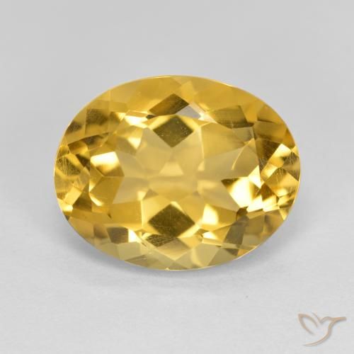 3.80ct 天然 ミディアムゴールデン シトリン, 楕円形, VVS-VS