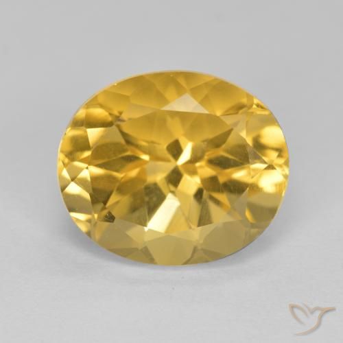 5.01ct 天然 ミディアムゴールデン シトリン, 楕円形, VVS-VS