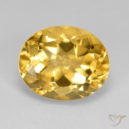 5.25ct 天然 ミディアムゴールデン シトリン, 楕円形, VVS-VS