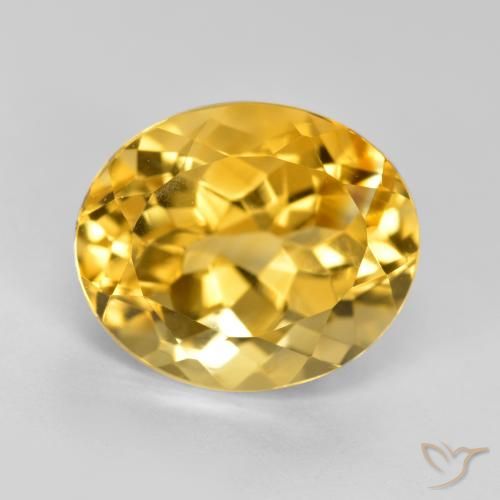 5.23ct 天然 ゴールドオレンジ シトリン, 楕円形, VVS-VS