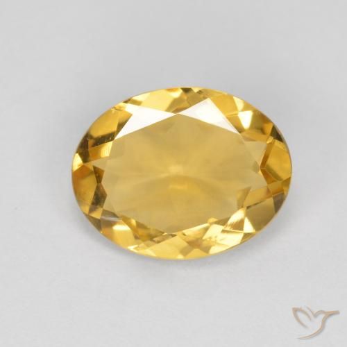 1.40ct 天然 濃いゴールデンオレンジ シトリン, 楕円形, VS