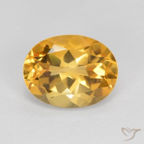 1.83ct 天然 濃いゴールデンオレンジ シトリン, 楕円形, VVS-VS