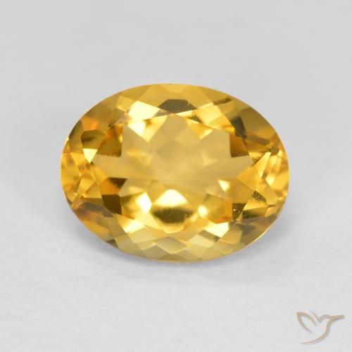 1.79ct 天然 ゴールド シトリン, 楕円形, VS