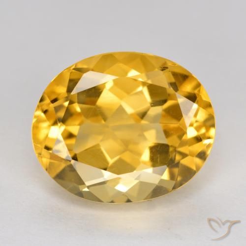 4.93ct 天然 ゴールドオレンジ シトリン, 楕円形, VVS