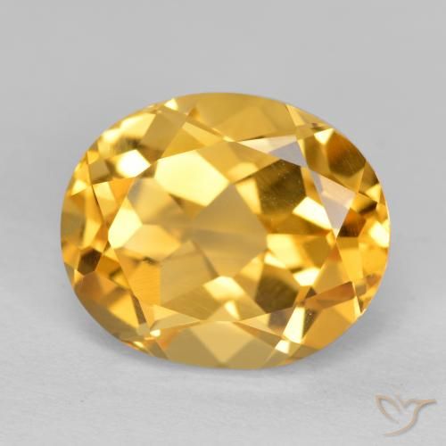 4.98ct 天然 濃いゴールデンオレンジ シトリン, 楕円形, VVS-VS