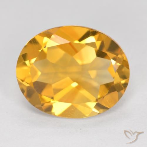 4.34ct 天然 ダークゴールデン シトリン, 楕円形, VVS-VS
