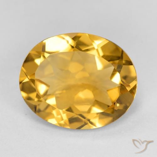 3.80ct 天然 ミディアムダークゴールデン シトリン, 楕円形, VVS-VS