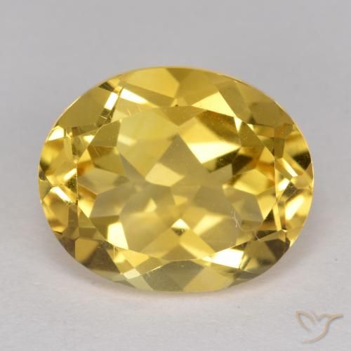 4.70ct 天然 ミディアムゴールデン シトリン, 楕円形, VS
