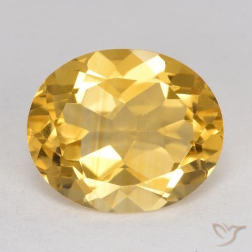 4.14ct 天然 ゴールドオレンジ シトリン, 楕円形, VS