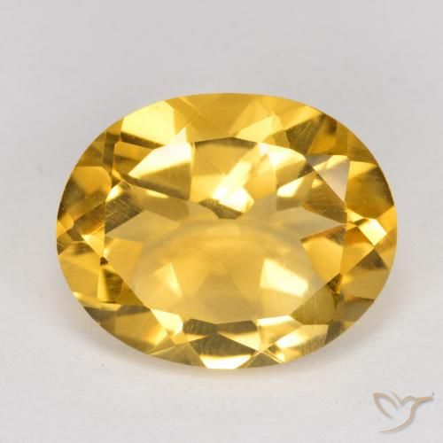 4.08ct 天然 ミディアムゴールデン シトリン, 楕円形, VS