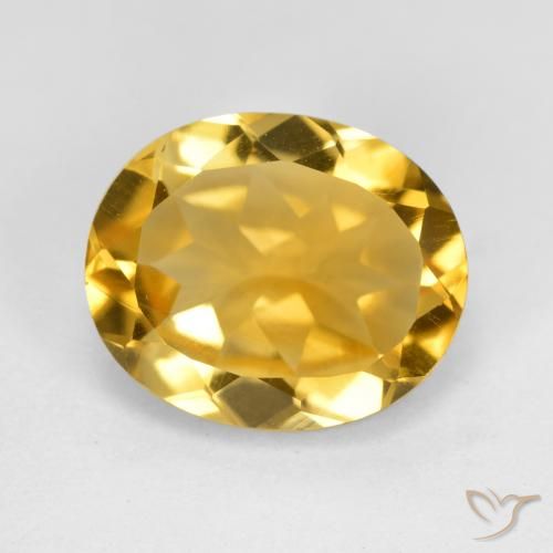 4.34ct 天然 濃いゴールド シトリン, 楕円形, VVS-VS