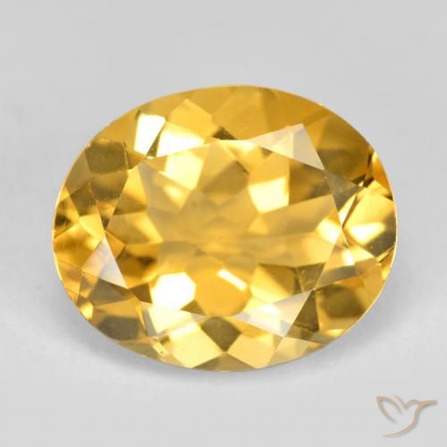 3.97カラットの天然濃いゴールデンオレンジシトリン（11.8×9.8 mm・オーバルカット）
