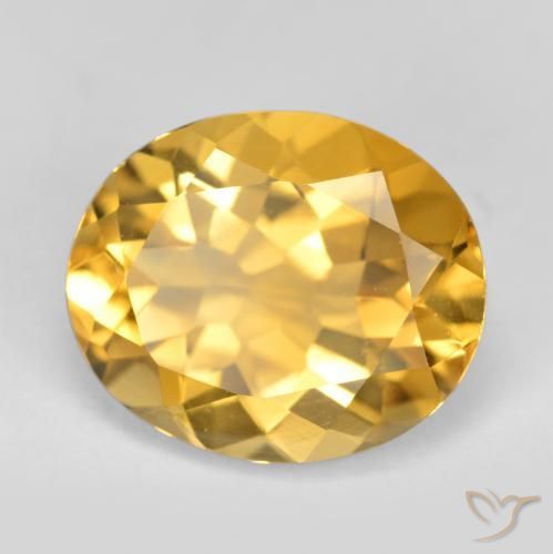 3.97カラットの天然濃いゴールデンオレンジシトリン（11.8×9.8 mm・オーバルカット）