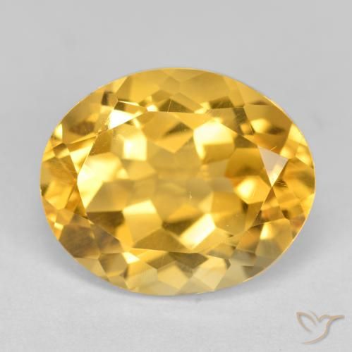 4.53ct 天然 明るいゴールド シトリン, 楕円形, VS