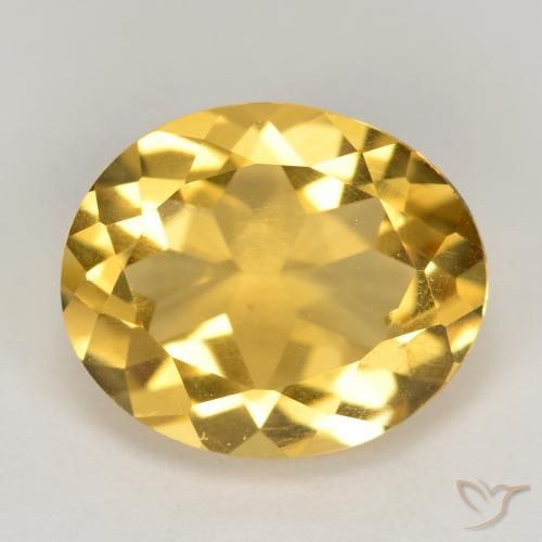4.06ct 天然 ゴールドオレンジ シトリン, 楕円形, VS