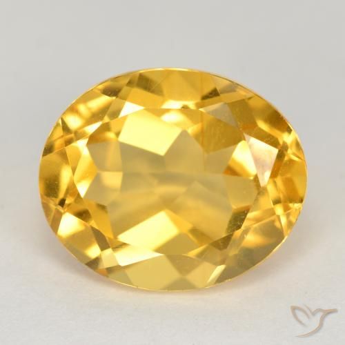 4.71ct 天然 ミディアムゴールド シトリン, 楕円形, VS