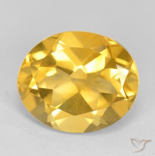 4.32ct 天然 ミディアムゴールド シトリン, 楕円形, VS