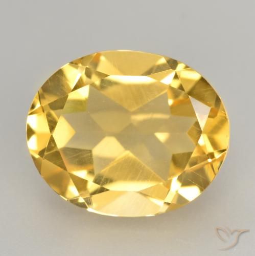 3.40ct 天然 ミディアムゴールド シトリン, 楕円形, VVS-VS