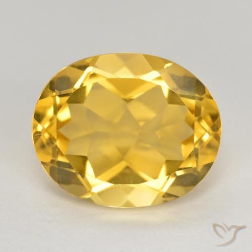 4.63ct 天然 ミディアムゴールデン シトリン, 楕円形, VS