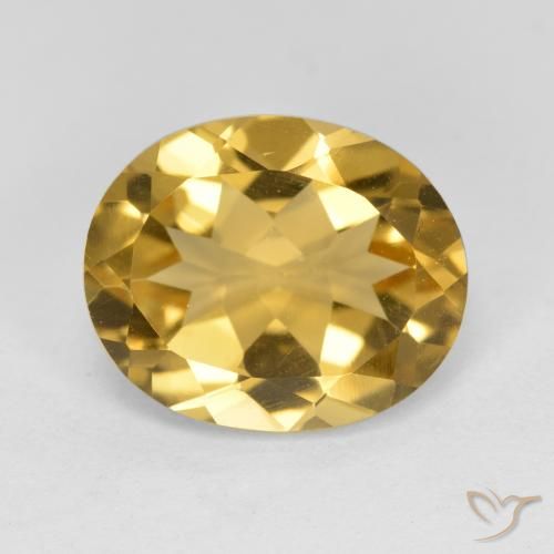 4.28ct 天然 ミディアムゴールデン シトリン, 楕円形, VS