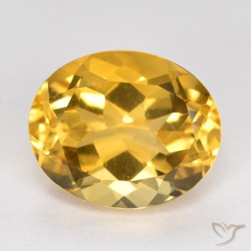 3.59ct 天然 ミディアムゴールデン シトリン, 楕円形, VVS-VS