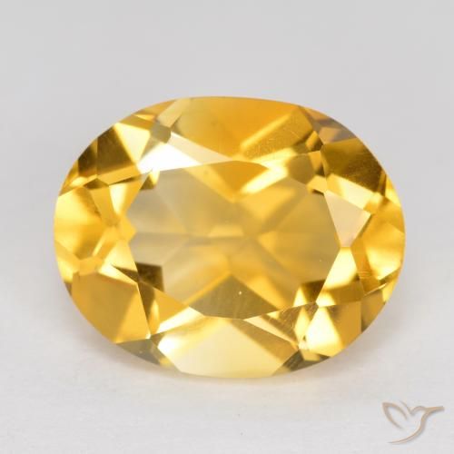 3.44ct 天然 明るいゴールド シトリン, 楕円形, VVS-VS