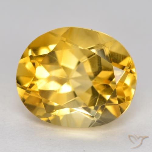 3.66ct 天然 ミディアムゴールデン シトリン, 楕円形, VVS-VS