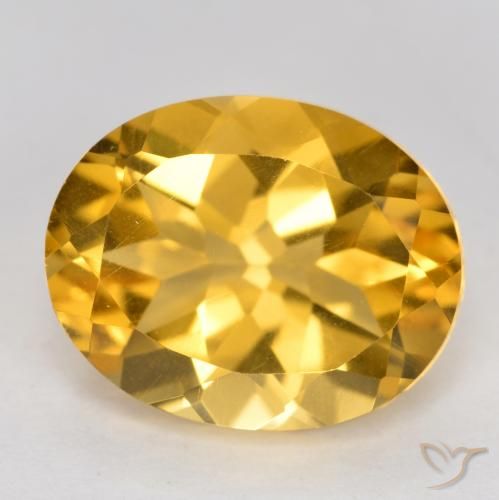 3.50ct 天然 濃いゴールデンオレンジ シトリン, 楕円形, VVS-VS