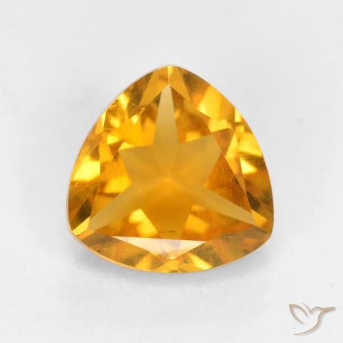 1.09ct 天然 オレンジゴールド シトリン, トリリオン, VS