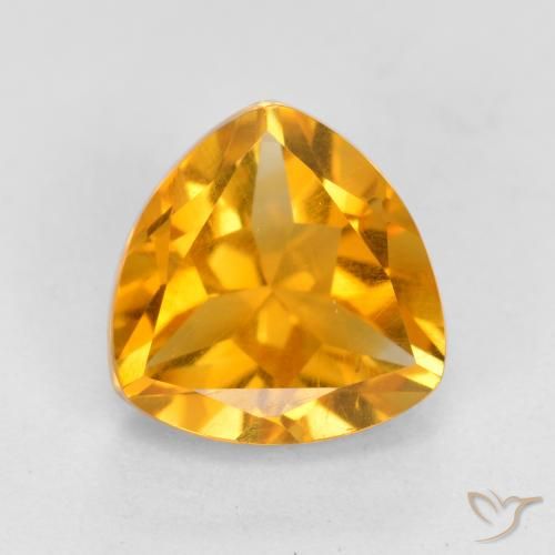 1.16ct 天然 ミディアムオレンジ シトリン, トリリオン, VS