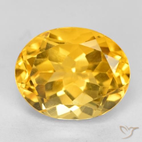 3.68ct 天然 ミディアムゴールド シトリン, 楕円形, VVS-VS