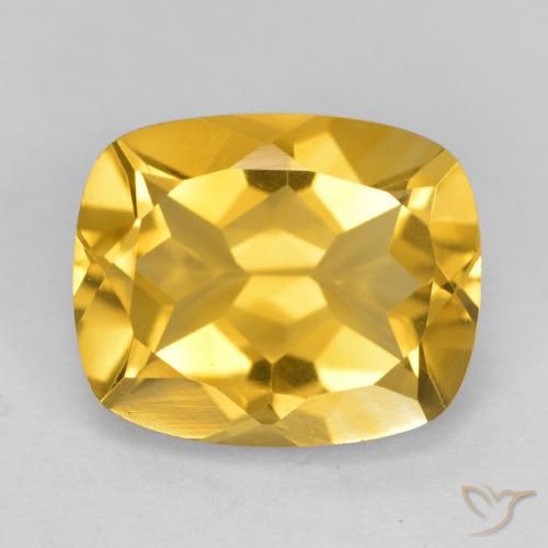 3.66ct 天然 ゴールドオレンジ シトリン, クッション, VVS-VS