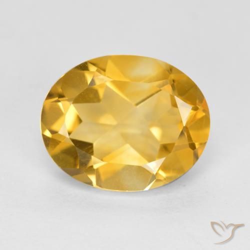 2.94ct 天然 ミディアムゴールド シトリン, 楕円形, VVS