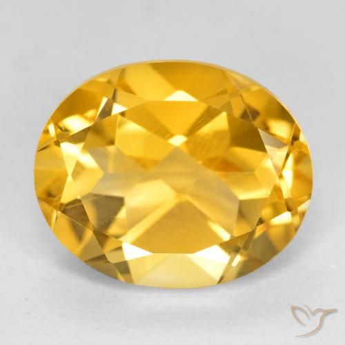 3.50ct 天然 明るいゴールド シトリン, 楕円形, VVS-VS
