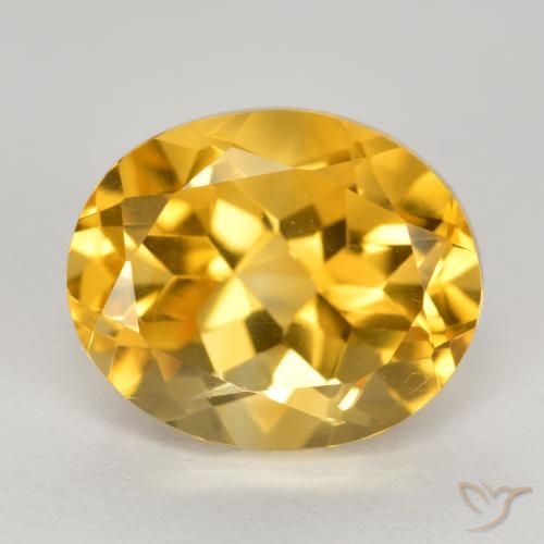 4.11ct 天然 ゴールドオレンジ シトリン, 楕円形, VVS-VS