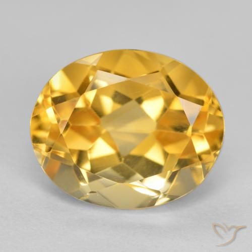 4.02ct 天然 ミディアムダークゴールデン シトリン, 楕円形, VVS