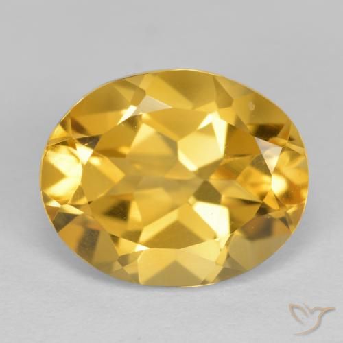 3.39ct 天然 ミディアムゴールデン シトリン, 楕円形, VVS-VS