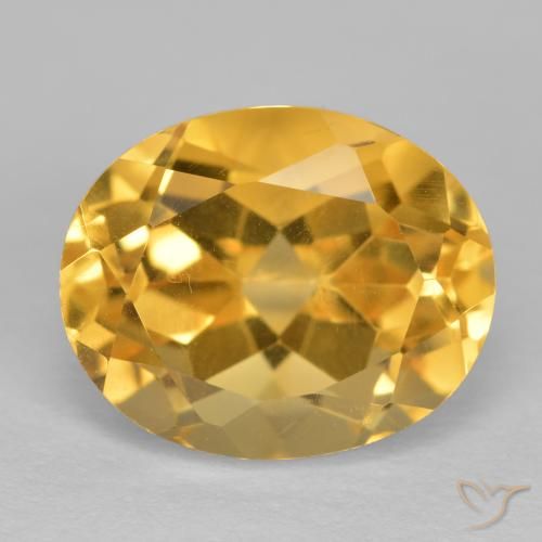 4.06ct 天然 濃いゴールデンオレンジ シトリン, 楕円形, VVS-VS