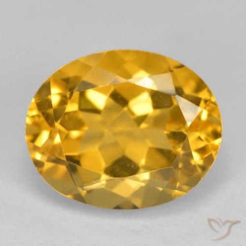 3.95ct 天然 ダークゴールデン シトリン, 楕円形, VVS