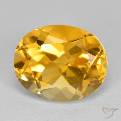 4.03ct 天然 ダークゴールデン シトリン, 楕円形, VVS
