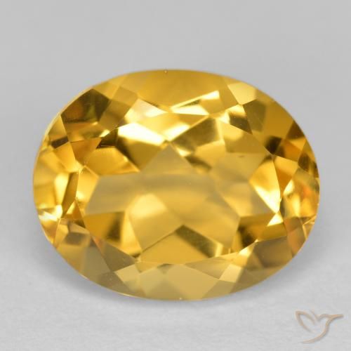 3.91ct 天然 ミディアムダークゴールデン シトリン, 楕円形, VVS-VS