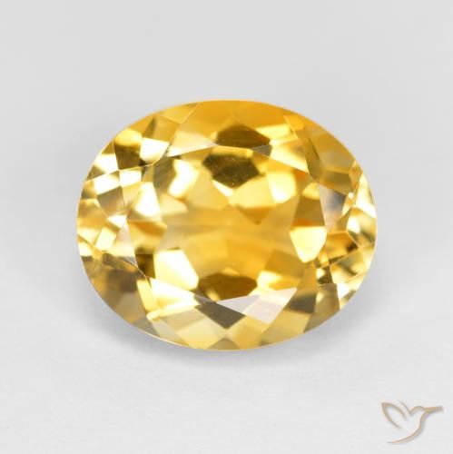 3.63ct 天然 ミディアムダークゴールデン シトリン, 楕円形, VVS