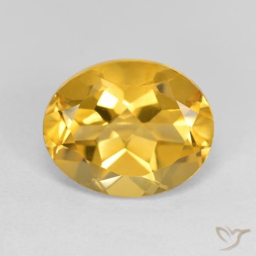 3.37ct 天然 ミディアムゴールデン シトリン, 楕円形, VVS-VS