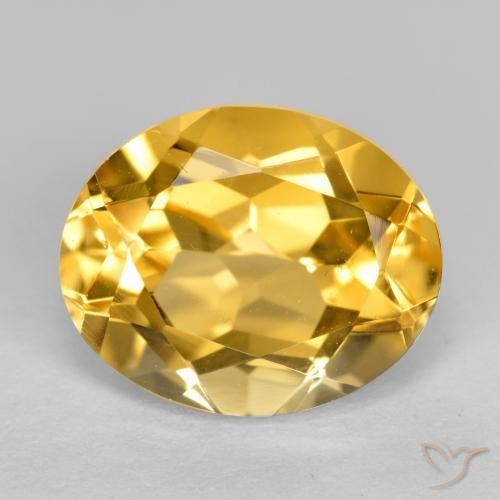 3.60ct 天然 濃いゴールデンオレンジ シトリン, 楕円形, VVS