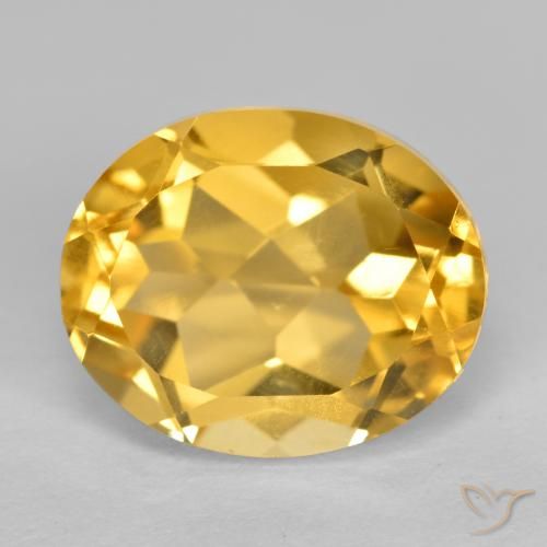 3.70ct 天然 濃いゴールデンオレンジ シトリン, 楕円形, VVS-VS