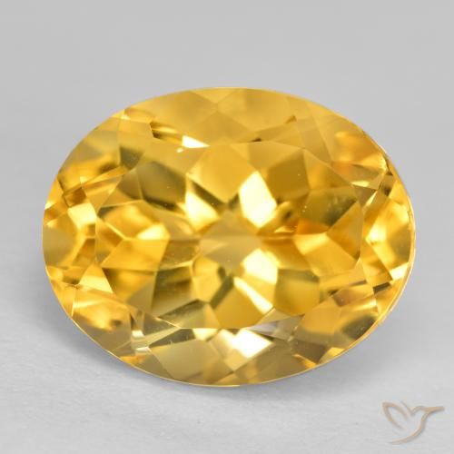 3.77ct 天然 ミディアムゴールデン シトリン, 楕円形, VVS