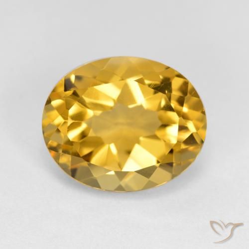 3.44ct 天然 ミディアムゴールデン シトリン, 楕円形, VVS